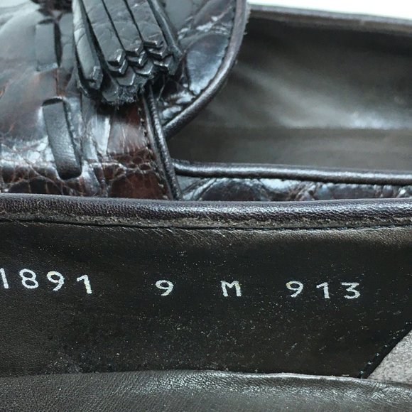 Men\'s Bragano by Cole Haan Loafers Shoes Size 9 Brown Full Genuine Crocodile